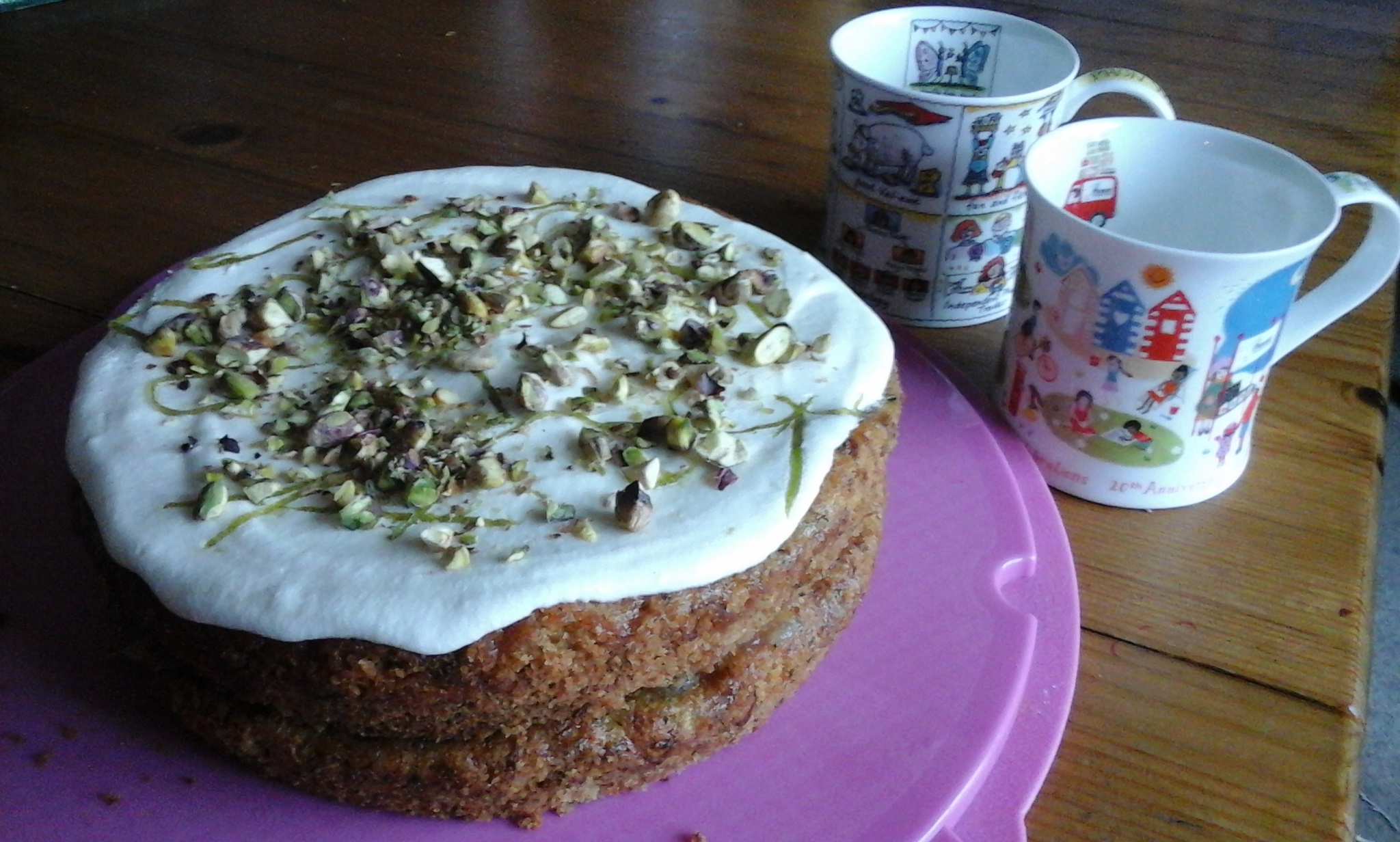 Courgette cake with lemon and lime marmalade