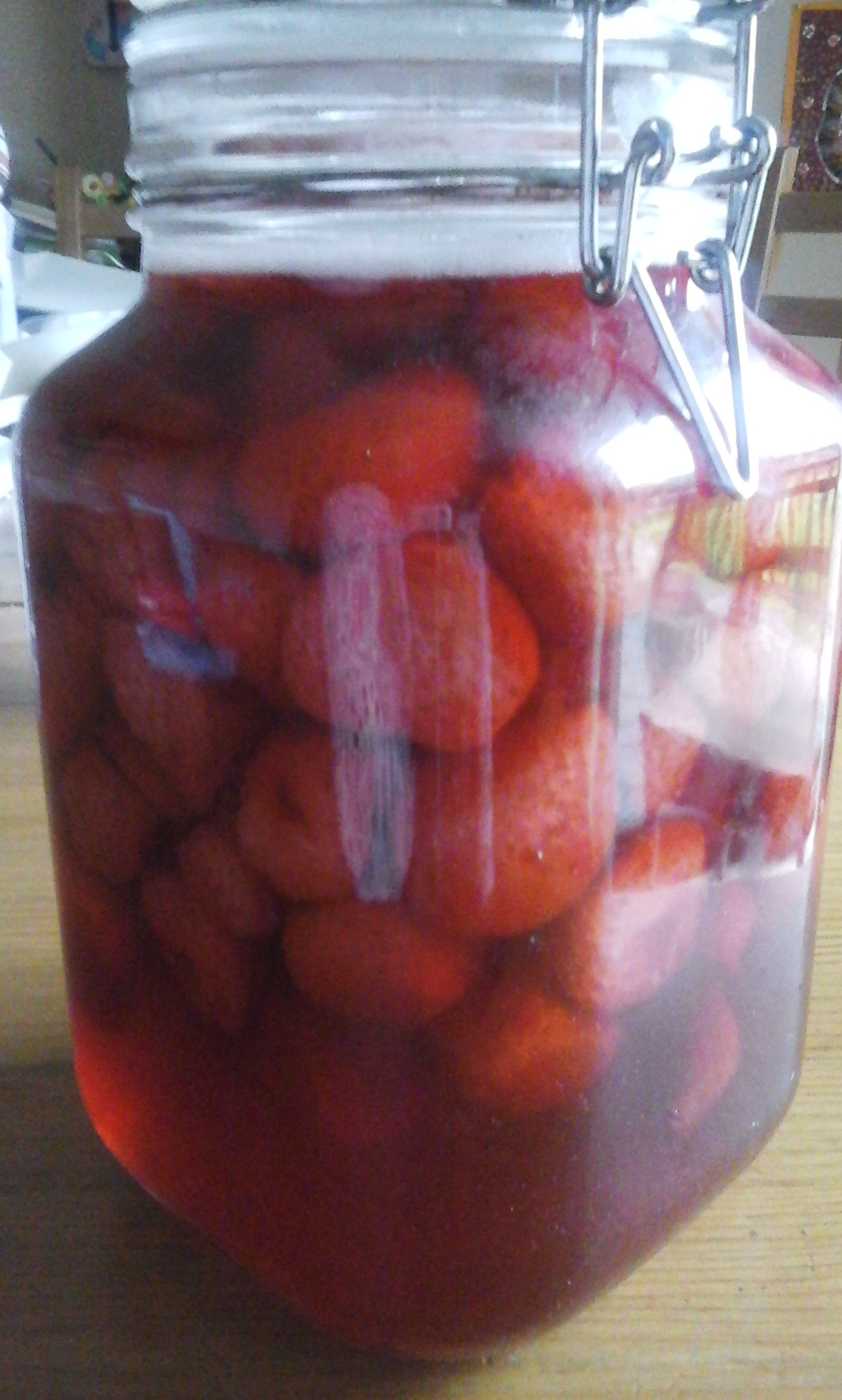 Bottled strawberries