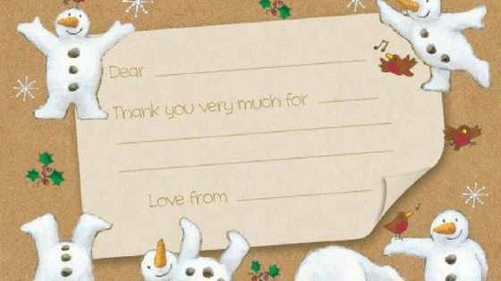 Snowmen thank you christmas note cards
