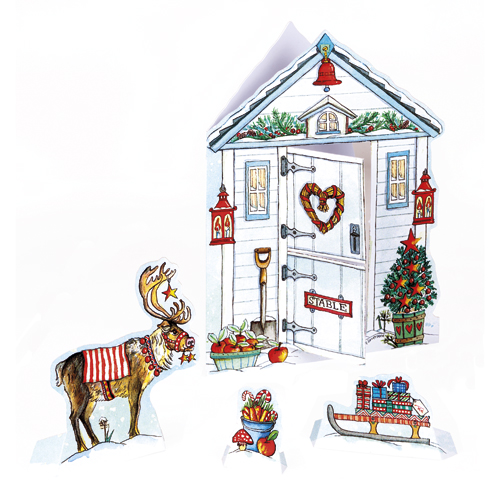 reindeer stable christmas cards are charity